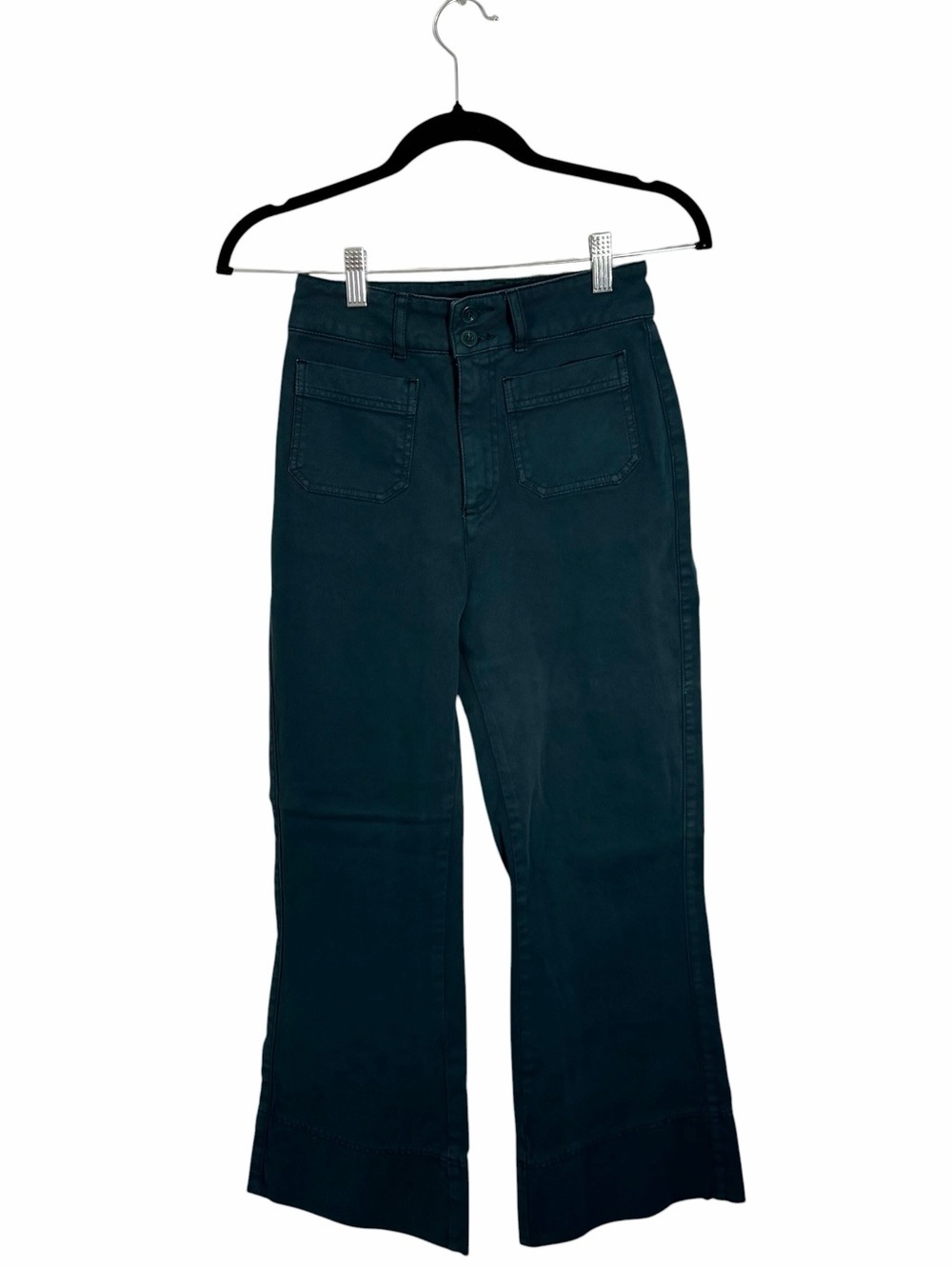 Faherty High Rise Patch Pocket Cropped Wide Leg Pants Size 25